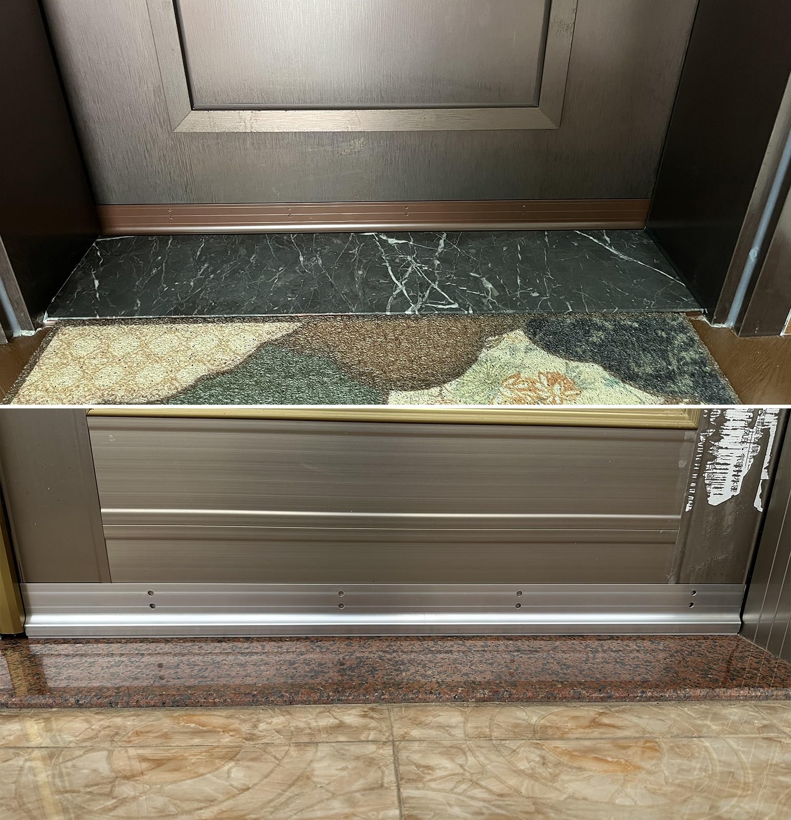 Paraspifferi Sottoporta Paraspifferi Insonorizzato in Lega di Alluminio per Porte | Guarnizione Inferiore Adesiva per Porte, Sotto La Porta(Brown,71cm(28"))