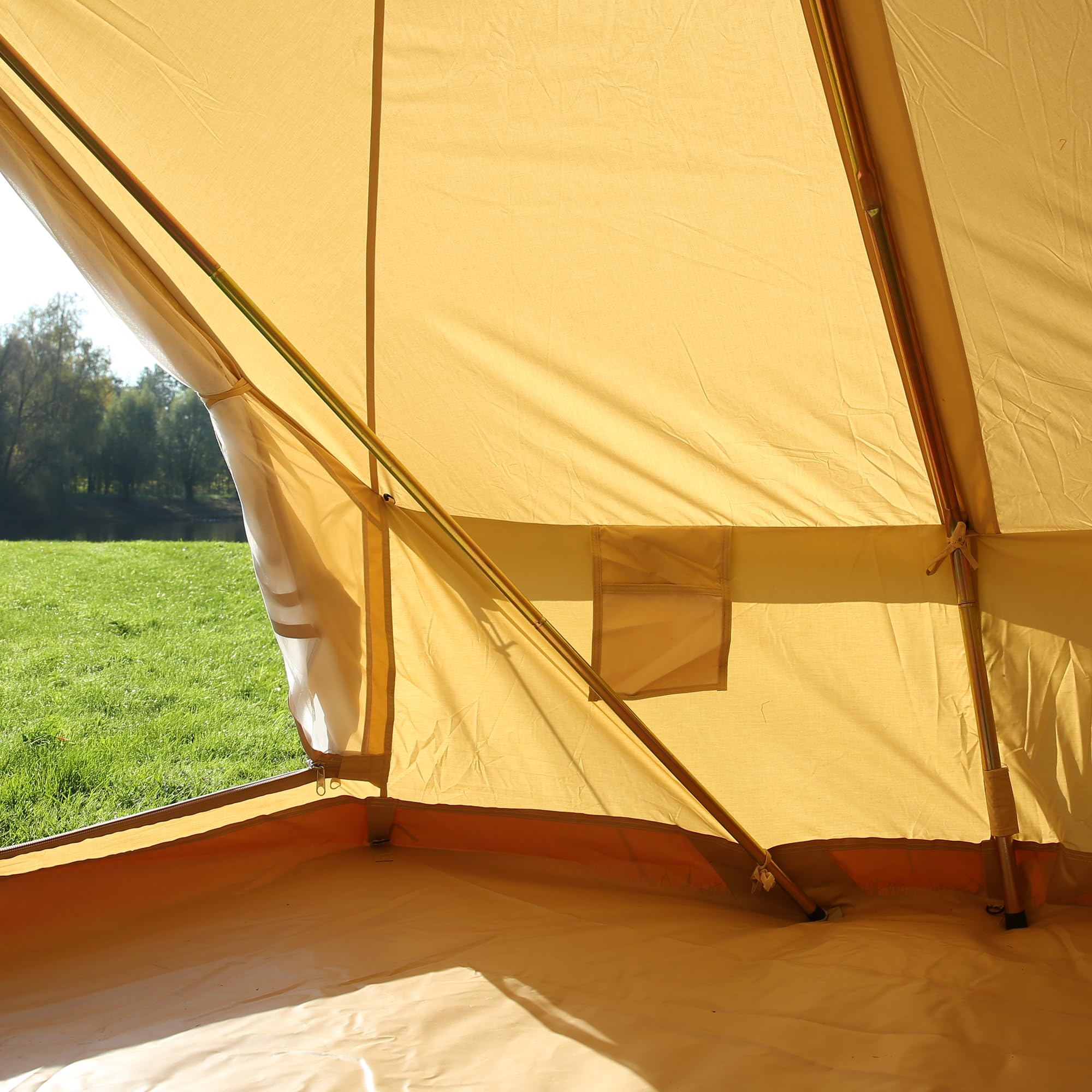 your GEAR Gobi - 3 Personen Tipi Zelt Familienzelt - Pyramidenzelt aus Baumwolle - UV50+ Wasserdicht - Camping Zelt mit Fenster und Bodenwanne für Outdoor & Camping - ohne Mittelstange