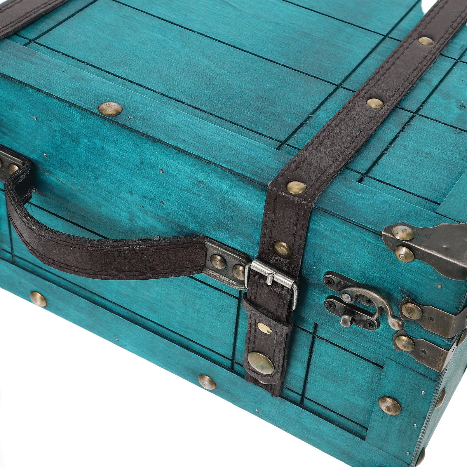 Antique Wooden Storage Chest with Lid Handcrafted Vintage Jewelry Box Wooden Vintage Suitcase for Keepsakes Weddings And Collectibles