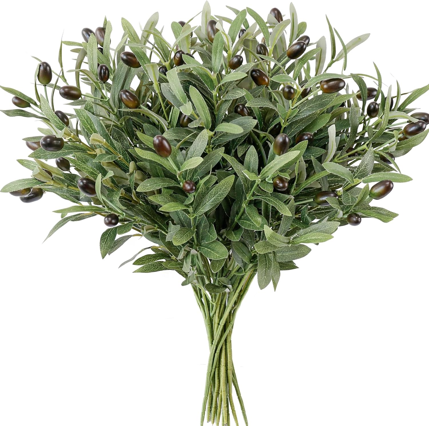 12PCS 18Inch Faux Olive Branches for Vase,Artificia Tree Branches,Fake Plants,Greenery Stems,Eucalyptus Stems,Green Leaves for Centerpieces Decoration,Home Decor,Coffee Table Decor