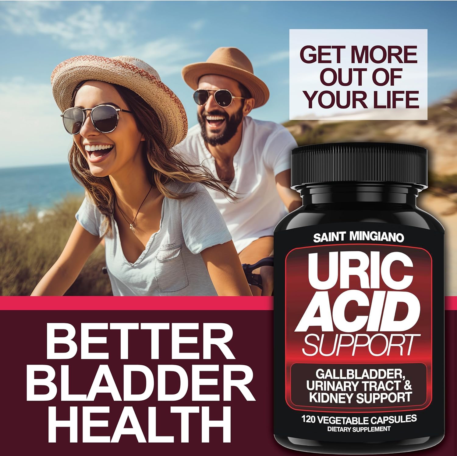 Water Away 90 Caps Diuretic Water Pills - with - Uric Acid Flush for Gout Support 120 Caps