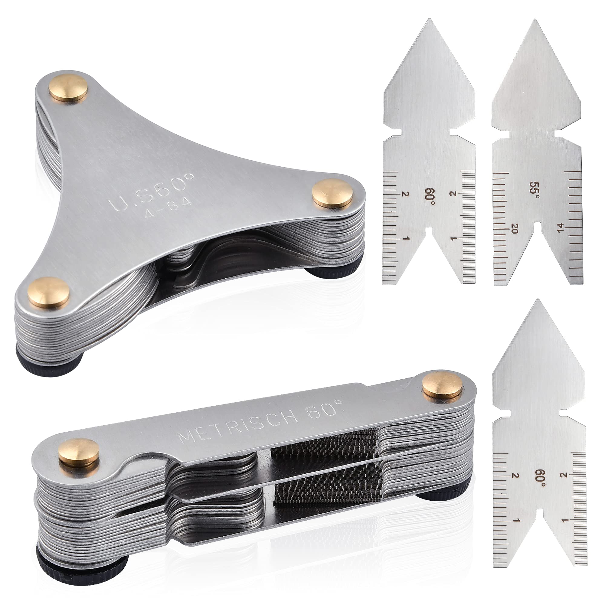 Buy 5Pcs Stainless Steel Screw Thread Pitch Cutting Gauge Tool Set