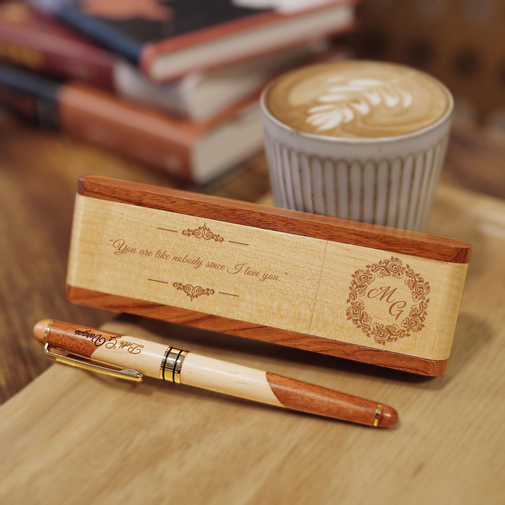 Set di Penne Mark Twain Penna a Sfera a Rotazione E Di Metallo con Incisione Nero Design E Scatola Regalo Blu Mina Zum Compleanno 10759