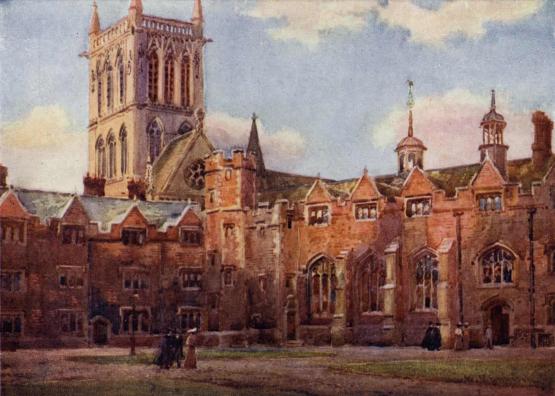 POSTERIIk Famous Modern Artwork Art Mural the Second Court of St Johns College by William Matthison Oil Paintings Pictures for Home Decor 60x90cm