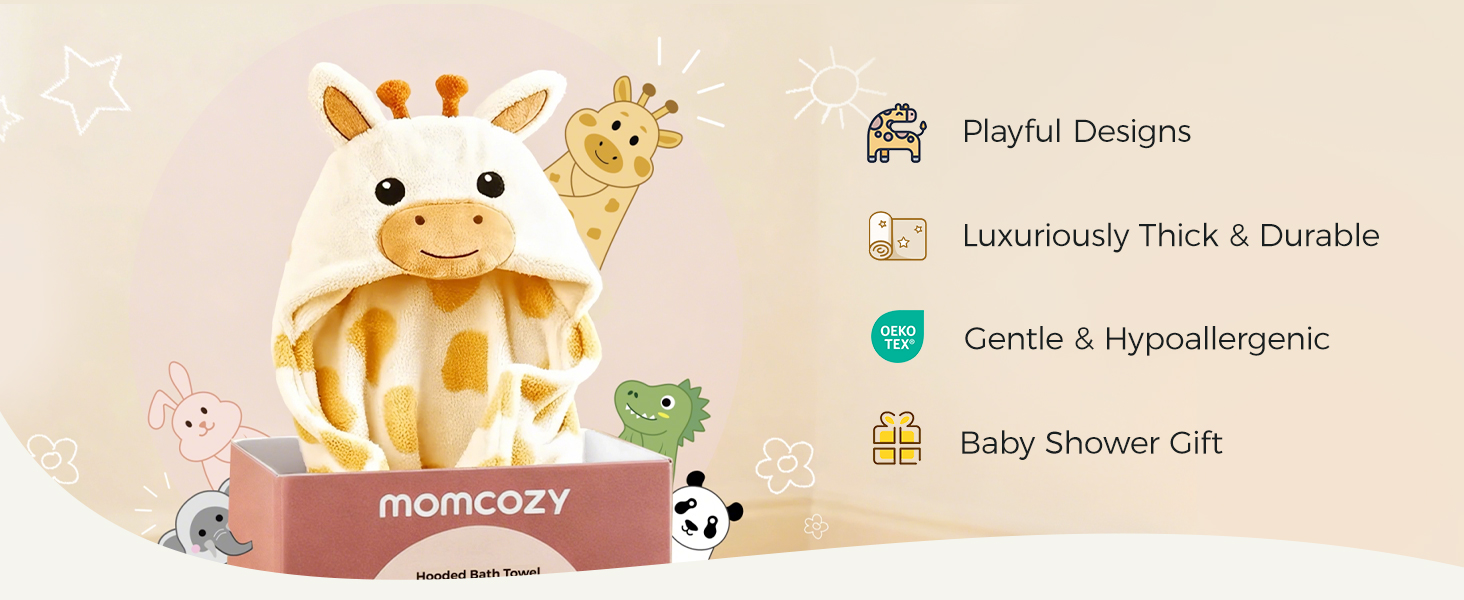 Amazon.com : Momcozy Baby Bath Towels with Visualize Health Label