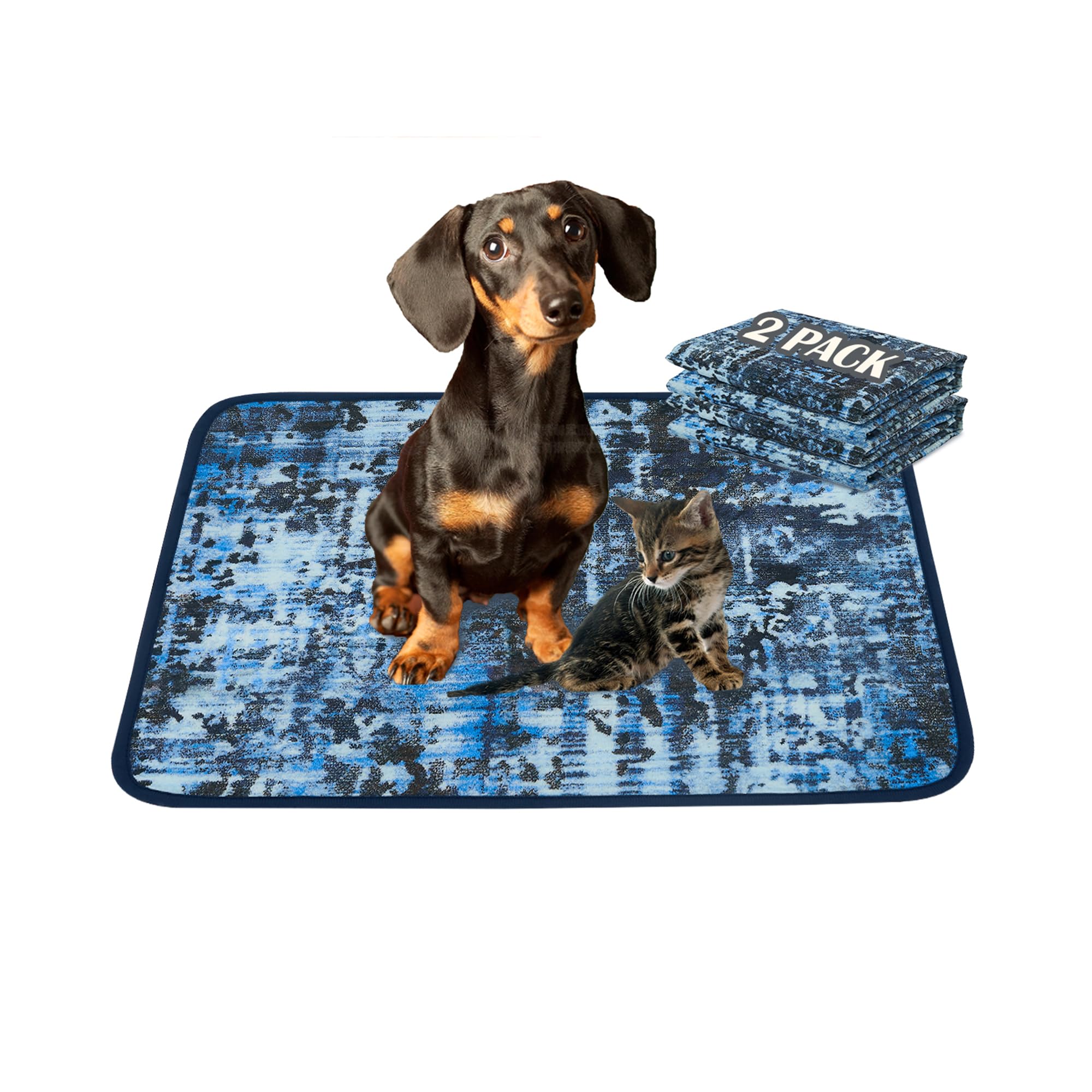 Qeils Washable Pee Pads for Dogs, Reusable Puppy Pads 18"x 24" 2 Pack