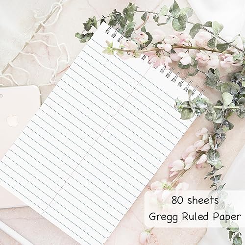 Miniatura 4 de Steno Pads Spiral 6 x 9 pulgadas, paquete de 6 almohadillas de esteno en espiral superior, regla Gregg, 80 hojas, cuadernos Steno espiral superior