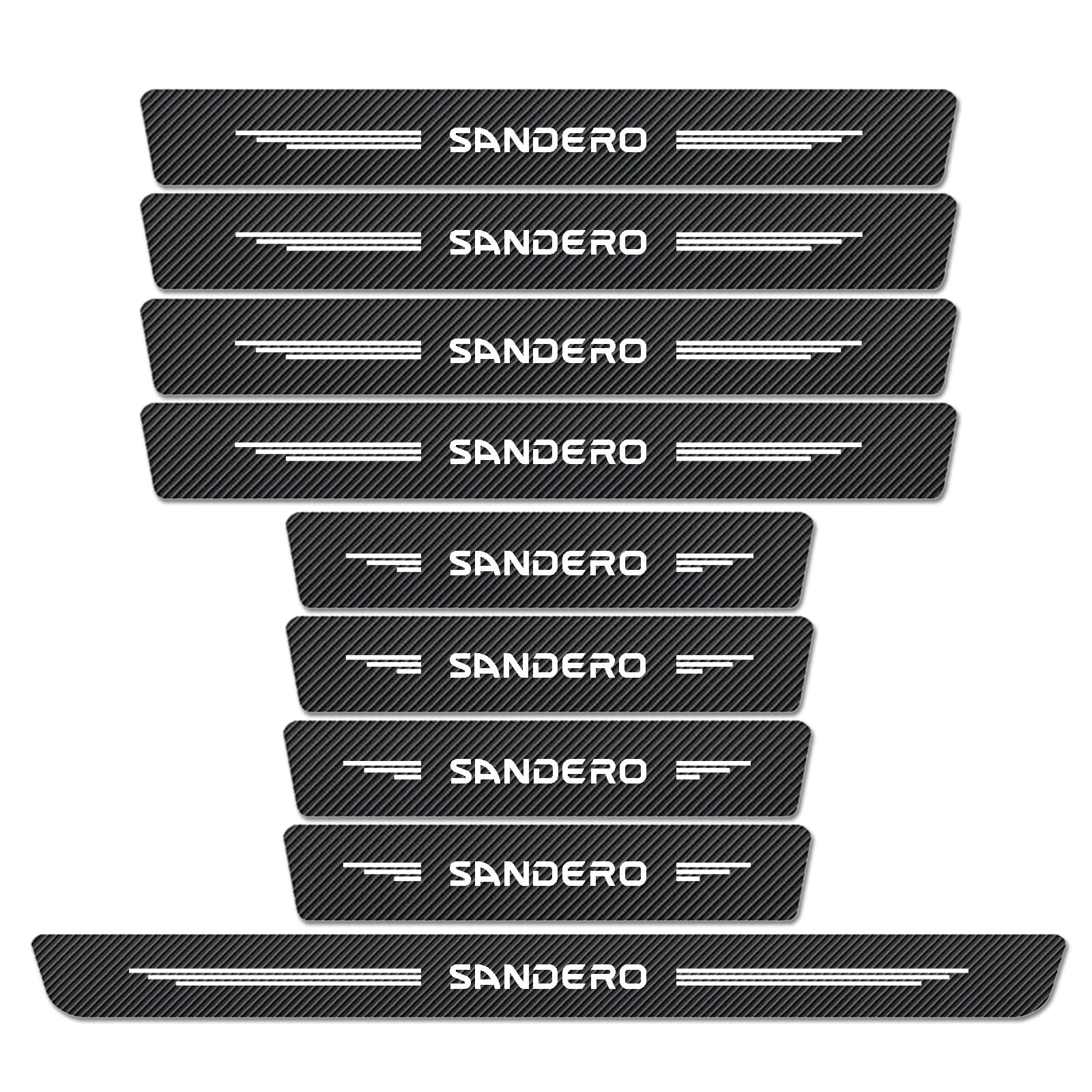 WXH97F 9PCS Car Door Sill Protector for Dacia Sandero 2021-2026