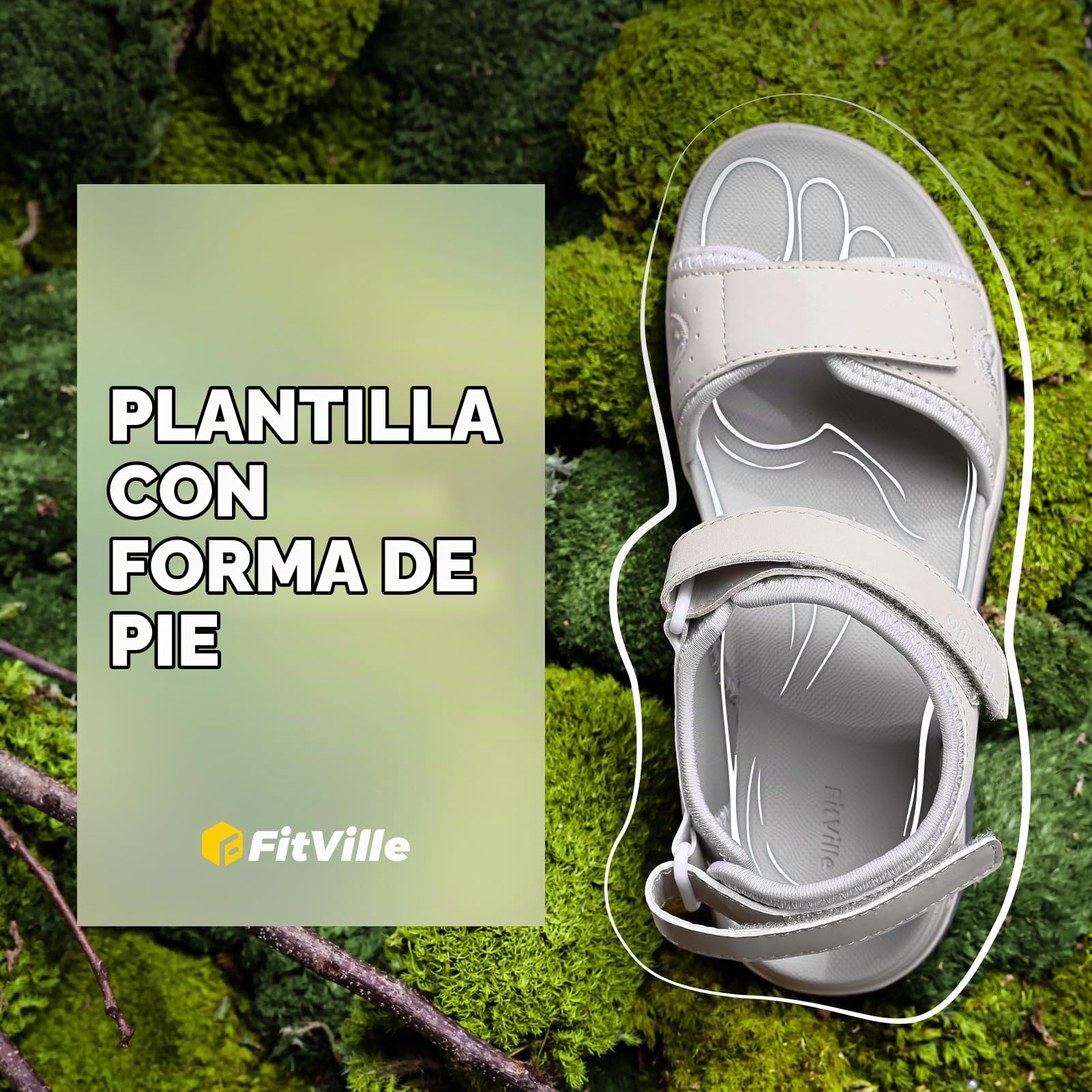 FitVille Sandalias Anchas para Mujer Sandalias para Caminar en Verano Cómodas y Ligeras, Aptas para Pies Gruesos