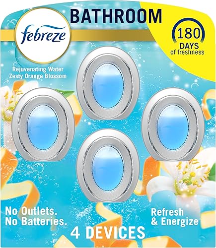 Febreze Small Spaces - Desodorante ambiental Refresh & Energize, 0.25onzas líquidas, paquete de 4unidades