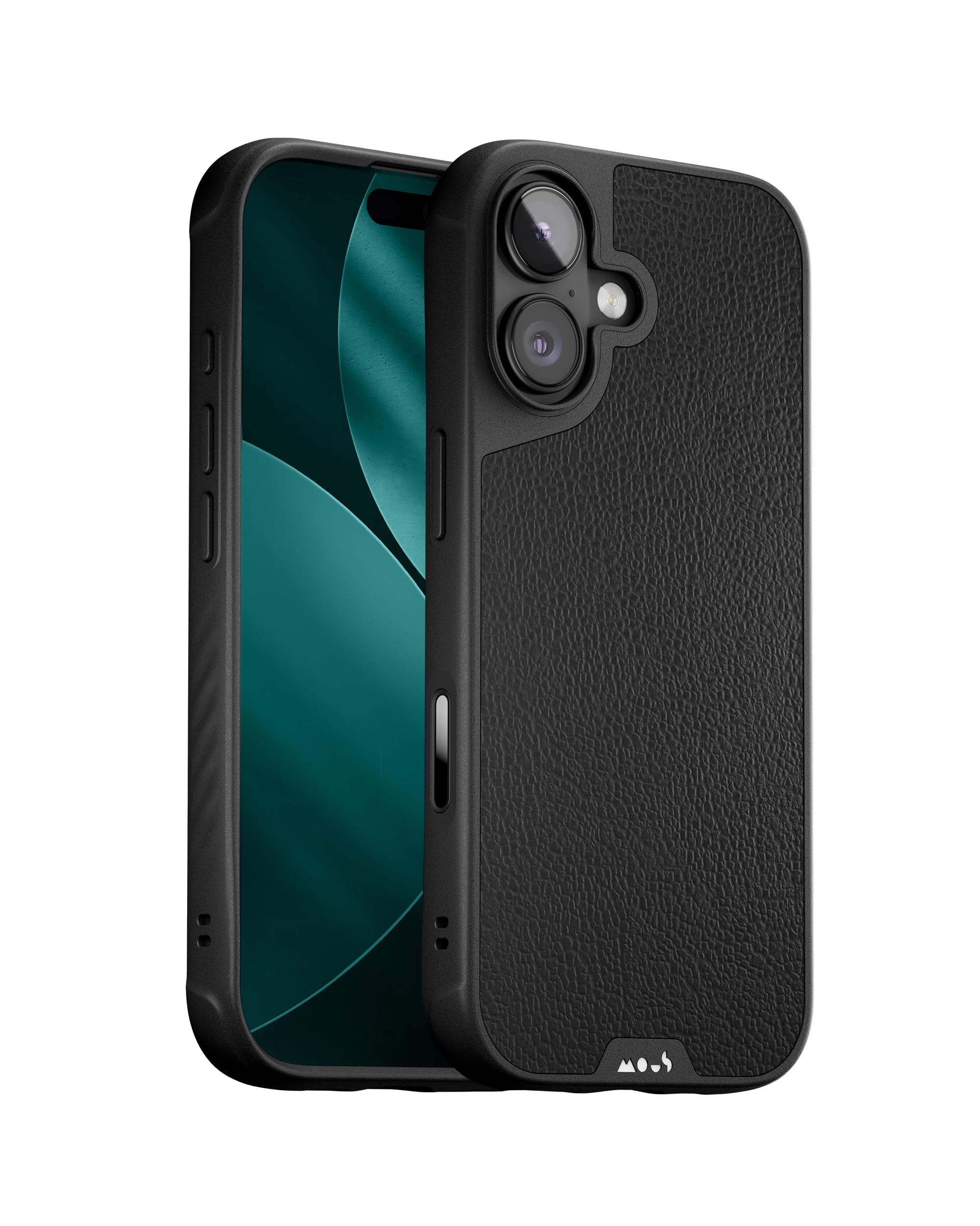 Mous Limitless Case for iPhone 17 6.3 Inches, Compatible with MagSafe (Camera Control Cover), Protective Black Leather Case, Shockproof, Full Camera Protection, Scratch-Resistant Back, Black