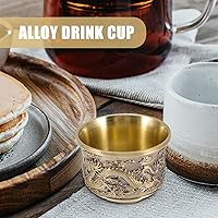 Vista 6 de UPKOCH Juego de tazas de té retro de estilo chino, 10 unidades, 1.96 x 1.96 x 13.77 pulgadas, tazas de té de aleación de zinc para oficina en casa