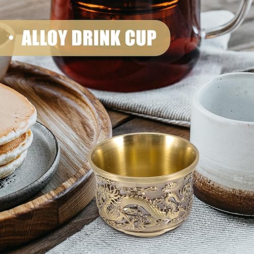 Miniatura 6 de Juego de 10 tazas chinas  Tazas de dragón y fénix de aleación de zinc para ceremonia de té Gongfu, decoración asiática del hogar y accesorios