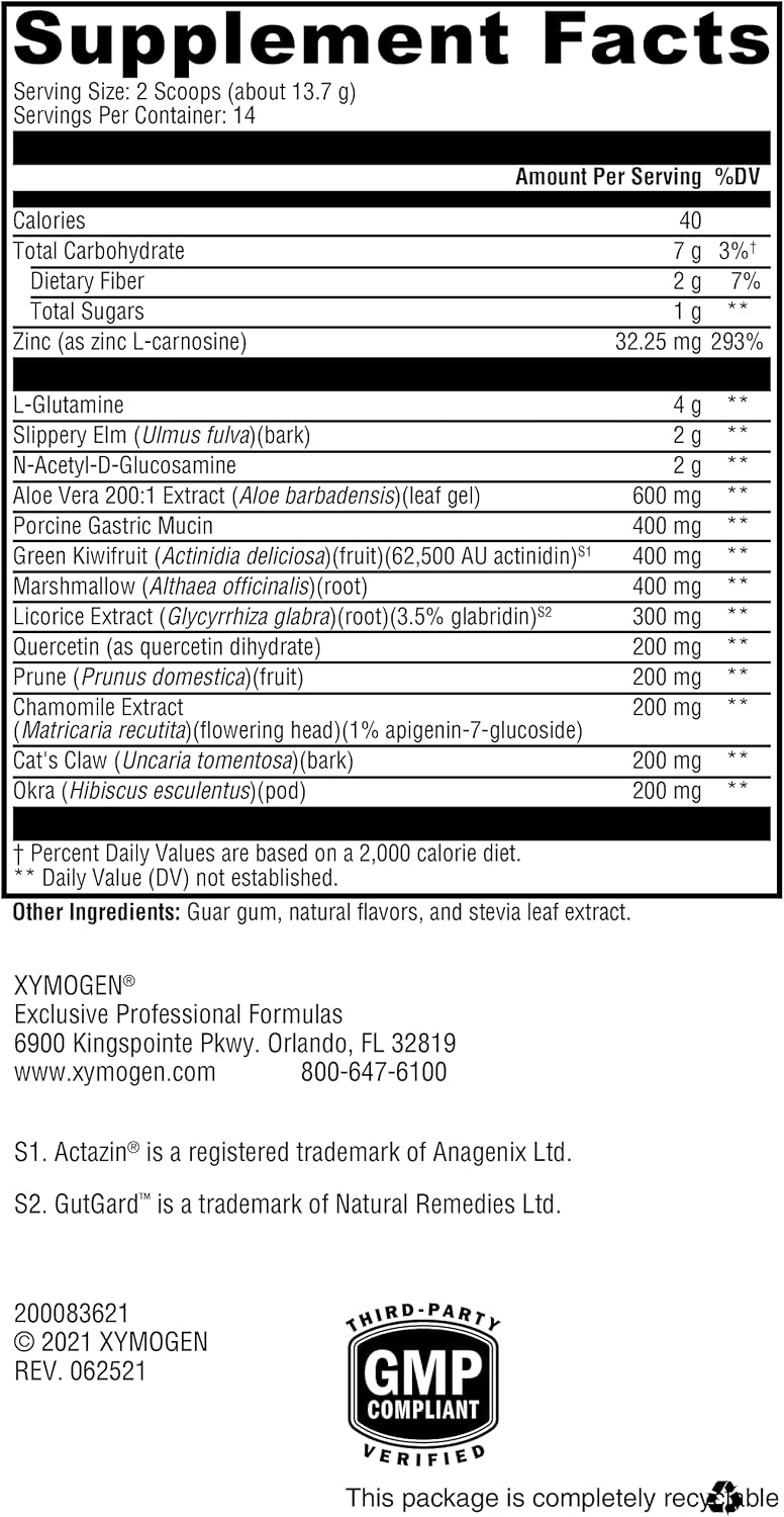 XYMOGEN GI Balance Powder - Gut Health Powder for Gastrointestinal Health - Gluten-Free, Dairy-Free & Non-GMO - Chai Flavor - 14 Servings