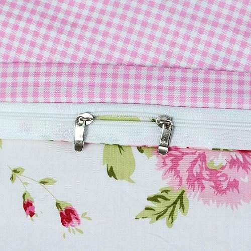 Miniatura 5 de FADFAY Juego de funda de edredón floral rosa Shabby Rose para niñas 100 algodón ultra suave 7 piezas 1 funda de edredón  1 sábana bajera  1 sábana