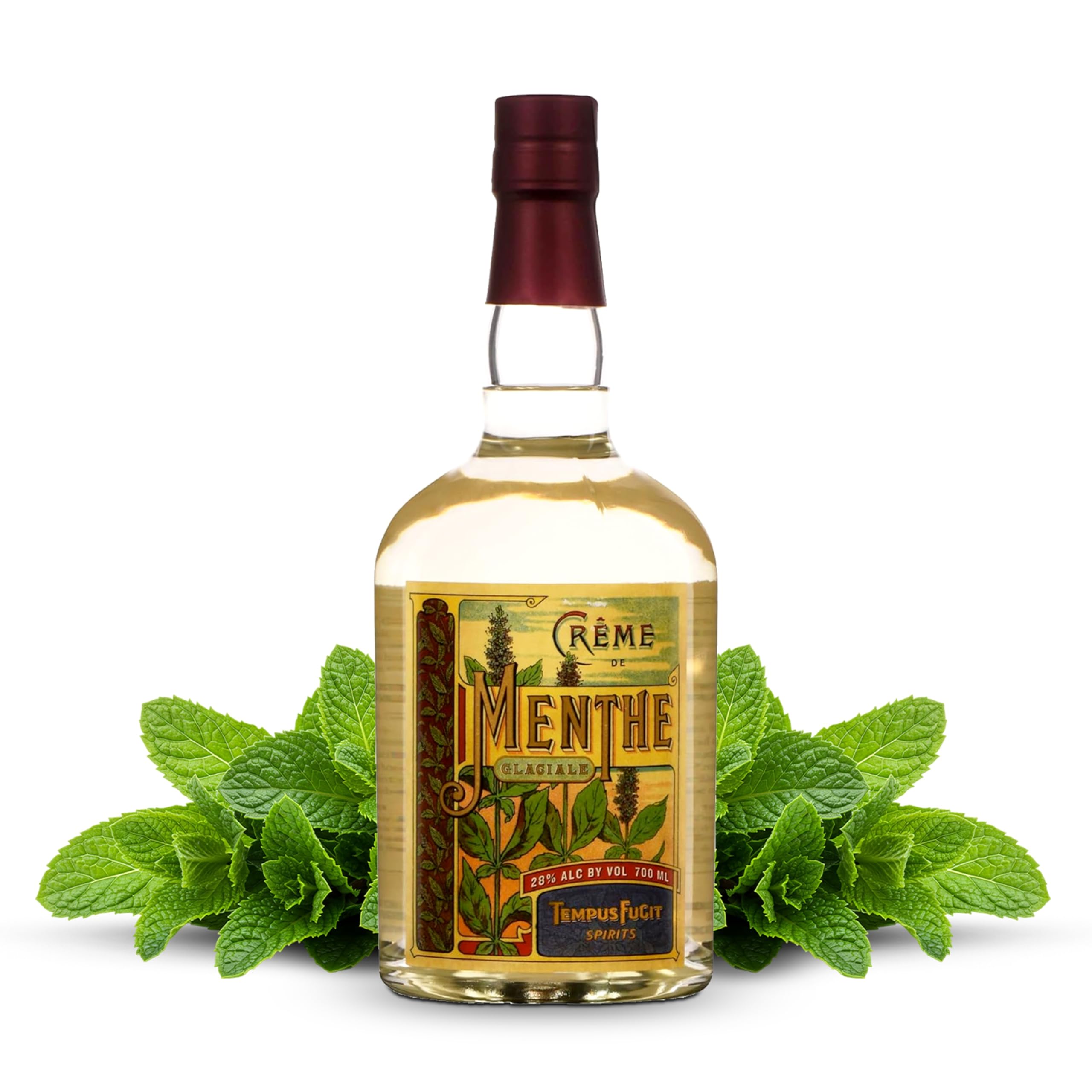 Tempus Fugit Crème de Menthe Glaciale Liqueur, 70cl, 28% ABV, Liqueur Made with Botanicals, Spring Water, Cane Sugar, Peppermint Fresh
