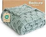 Bedsure GentleSoft Sage Green Throw Blanket for Couch - Checkered Fleece Blankets Gifts for Women Men Girls, Cute Soft Cozy Throw for Bedroom Home Decor Gifts, 50x60 Inches