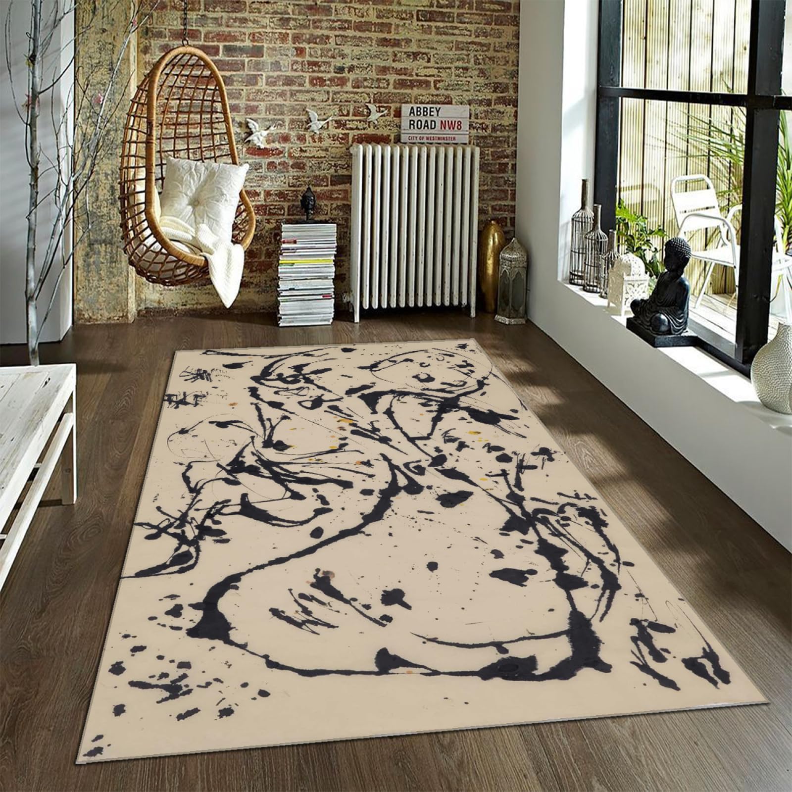 Tapis de style Jackson Pollock pour réchauffer l'ambiance de votre bureau à domicile