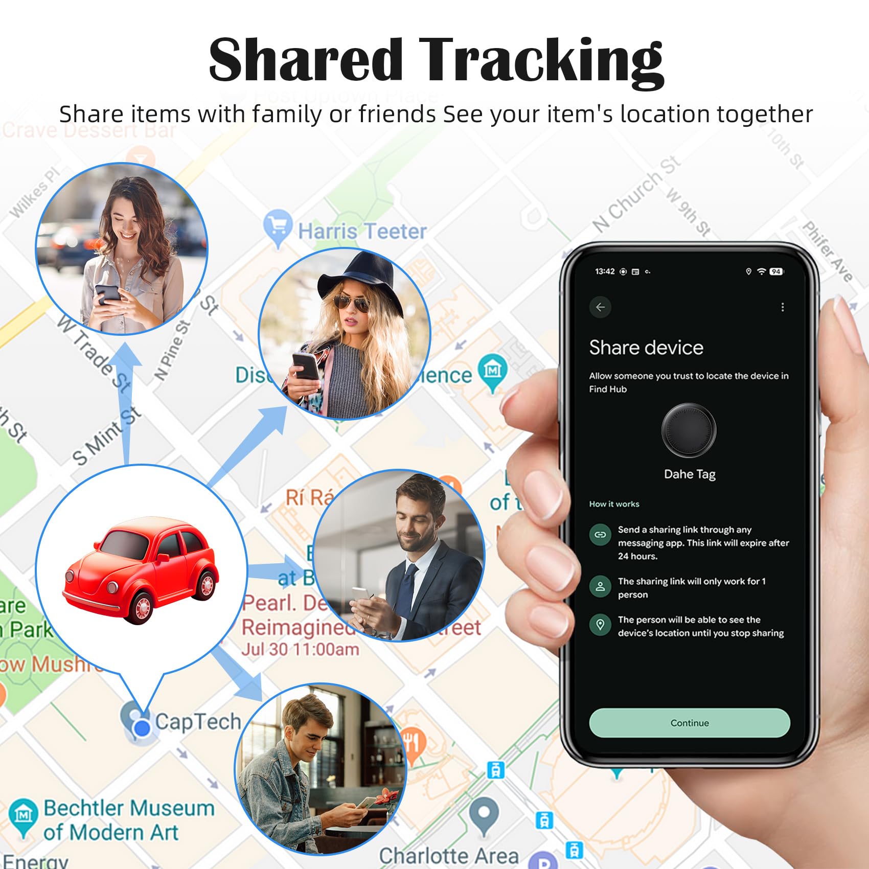 Traceur GPS pour véhicules, 2PCS Air Tracker Android Compatible avec Google Find Hub Localisateurs D’Objets Bluetooth Véhicule sans Abonnement, Magnétique Traceur caché Voiture pour Auto Moto (Noir)