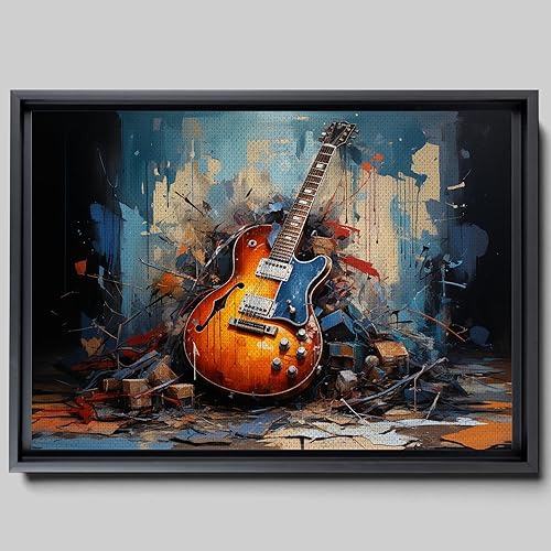 Print guitar canvas print wall decor, ready to hang wall print, design canvas print, Canvas Wall Dekor