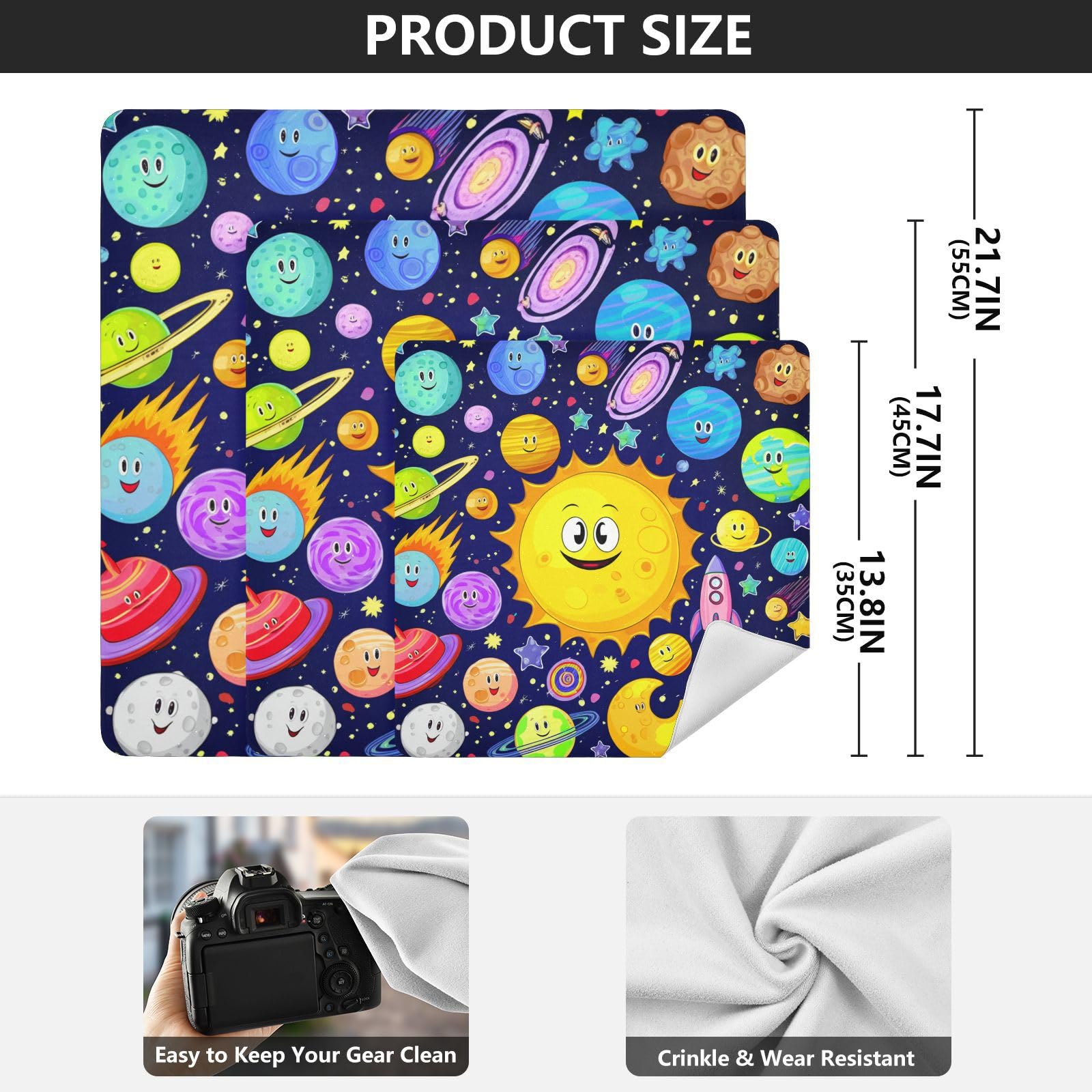 ODAWA Anti-scratch Camera Lens Wrap Colorful Cartoon Sun Self Adhesive Cloth 13.8