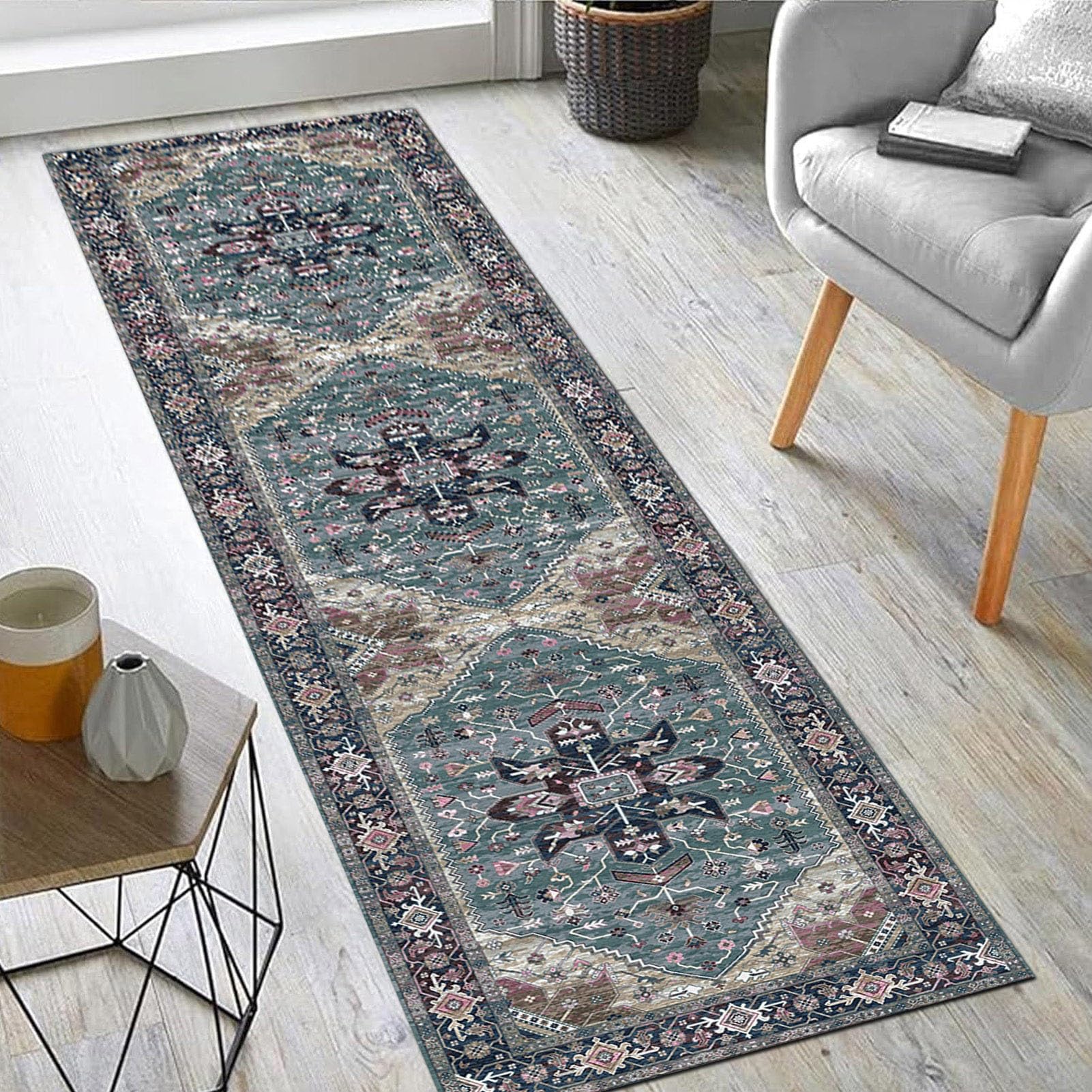 Jinnrug One Color Runner Rug For Hallway Non Slip，Narrow Corridor Hall Entryway Runner Carpet，Non-Slip Lounge Entrance Door Kitchen Short Mats 60X350cm 100X800cm(60×250Cm/2Ft×8.2Ft)