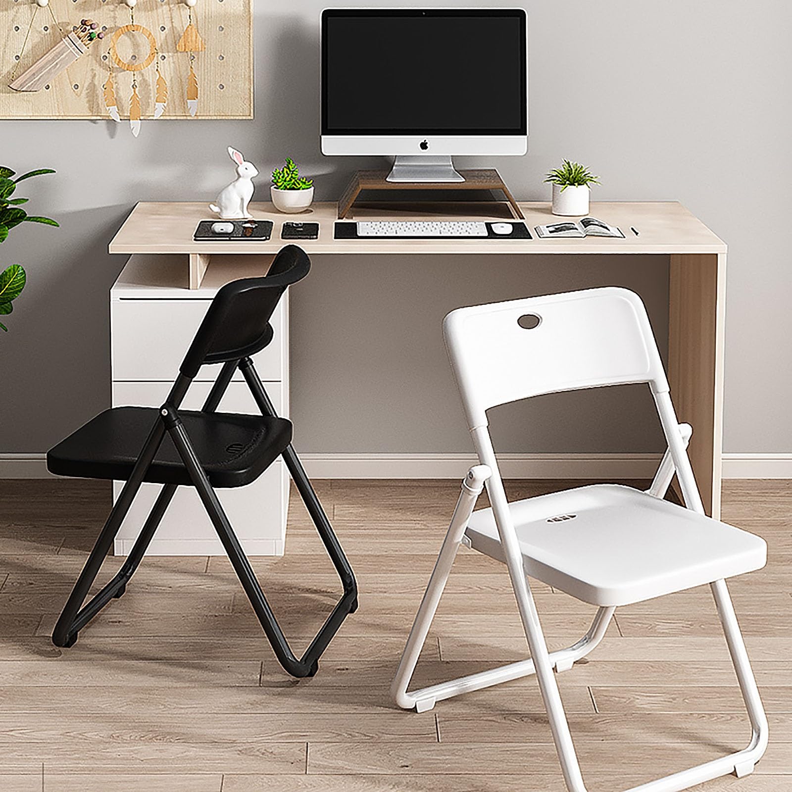 Sillas Plegables para Exteriores, sillas de Camping, sillas Plegables portátiles, fáciles de Plegar, aptas para Balcones, Patios y Jardines (Color Blanco)