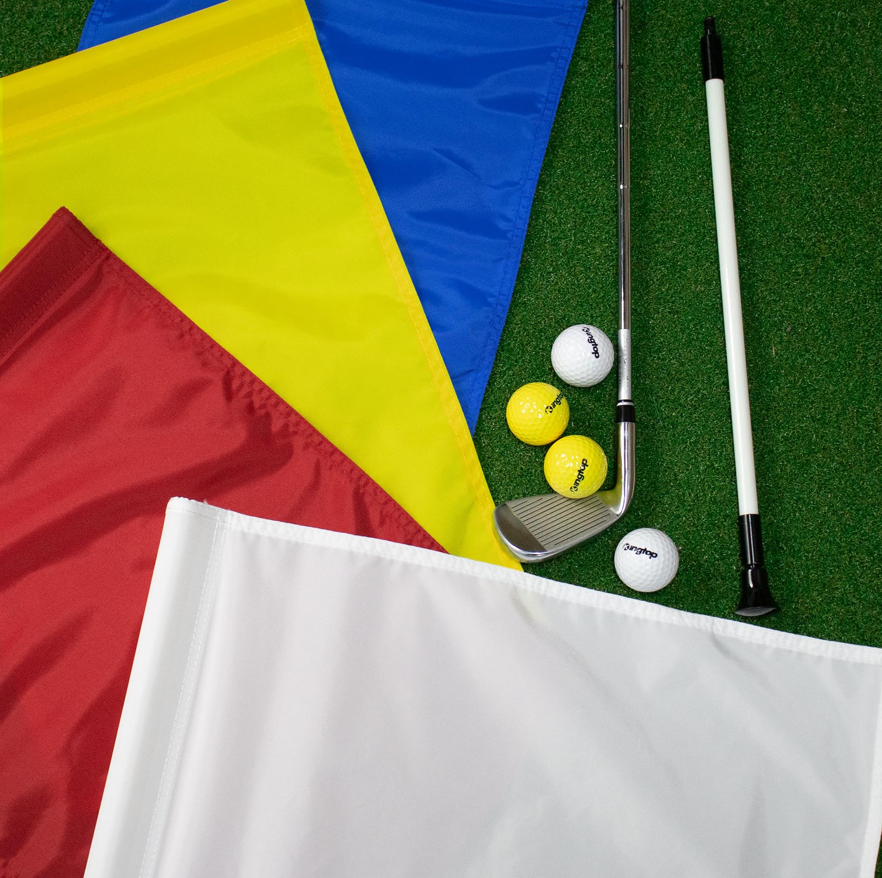 KINGTOP Bandera de golf de 20 x 14 pulgadas, color rojo liso, nailon 420D, tubo insertado, banderas verdes estándar para campo de conducción, práctica en el patio, campos de golf, club de campo,