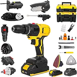 2000MAH, Kit de Ferramentas 9 em 1 Multifuncional, com Vários Adaptadores, Furadeira Parafusadeira Multifuncional 9 em 1, Parafusadeira Furadeira Ferramentas Completa, Ferramentas Elétricas E Manuais