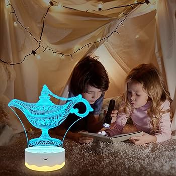 Lampeez Aladdin Magic Lamp Gift, Kids 3D Night Light Optical
