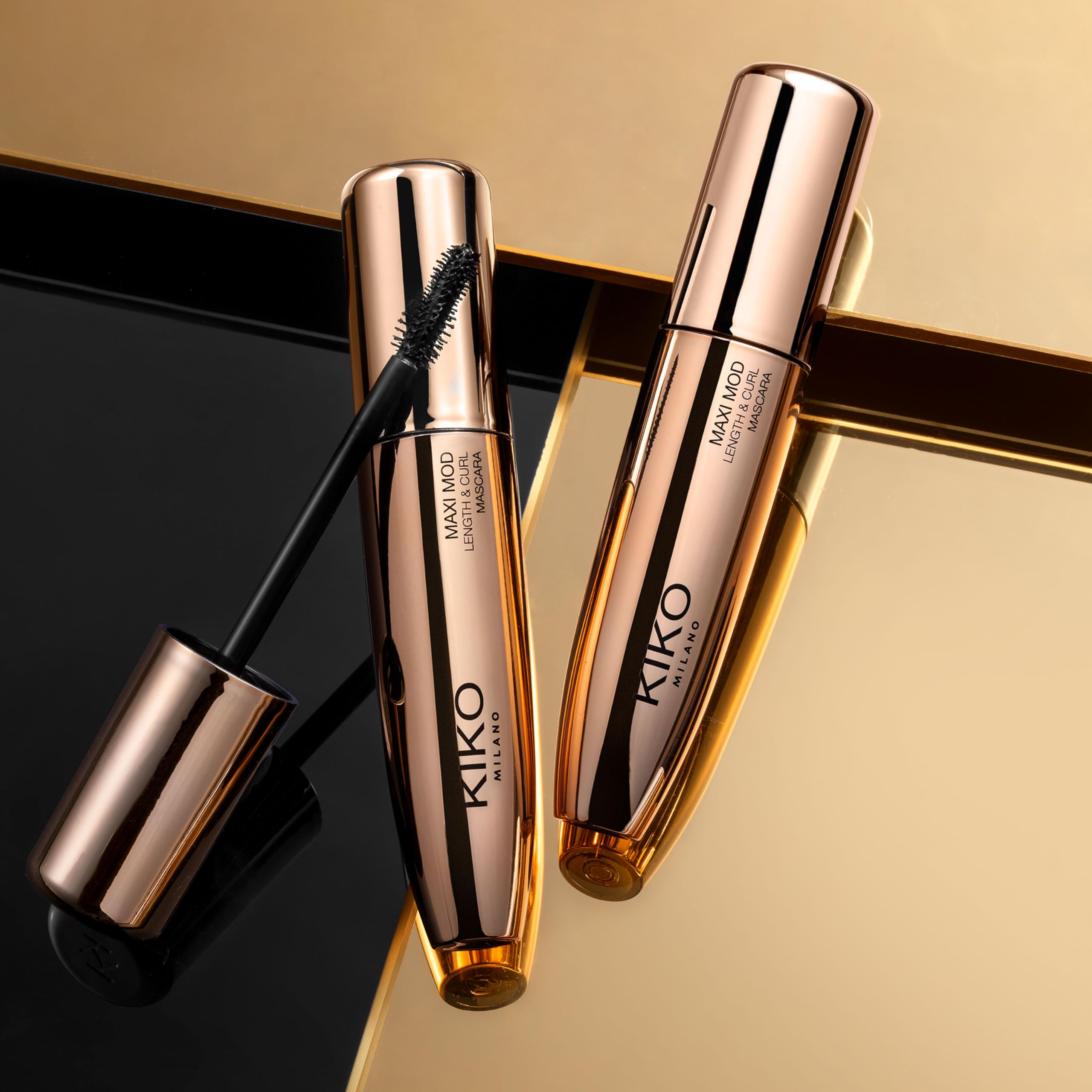KIKO Milano Maxi Mod Length & Curl Mascara, Length And Curl Effect Mascara With Mini Brush, Black, 12 ml (Pack of 1) - Image 4