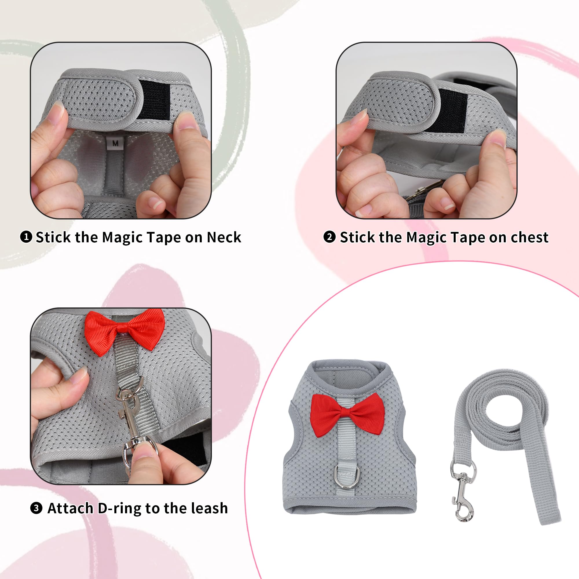 AIITLE Cat Harness and Leash Set including Cute Bow - Image 4