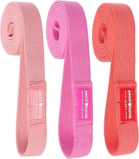 Peach Bands Body Bands Set - Long Fabric Resistance Bands for Women - Full Body Workout, Stretch, Exercise, Fitness, Weight Training, Pull Up Assistance Bands - Working Out Booty, Legs, Arms