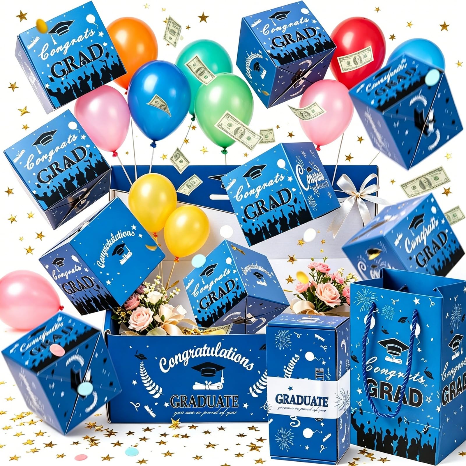 2026 Geschenk-Box zum Schulabschluss, Überraschung, Pop-Up-Spardose, explosionsartige Konfetti-Karte, kreatives unvergessliches Geschenk für Geldstrauß, Abschluss, einzigartige Partygeschenkideen