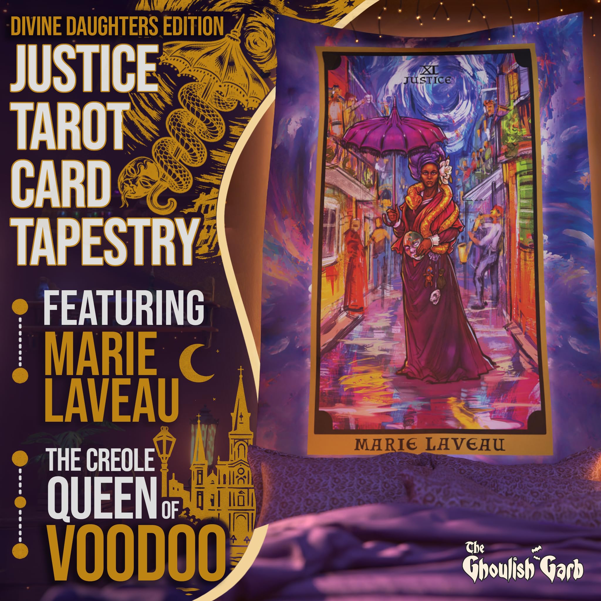 Amazon.com: The Ghoulish Garb Marie Laveau Justice Tarot Card
