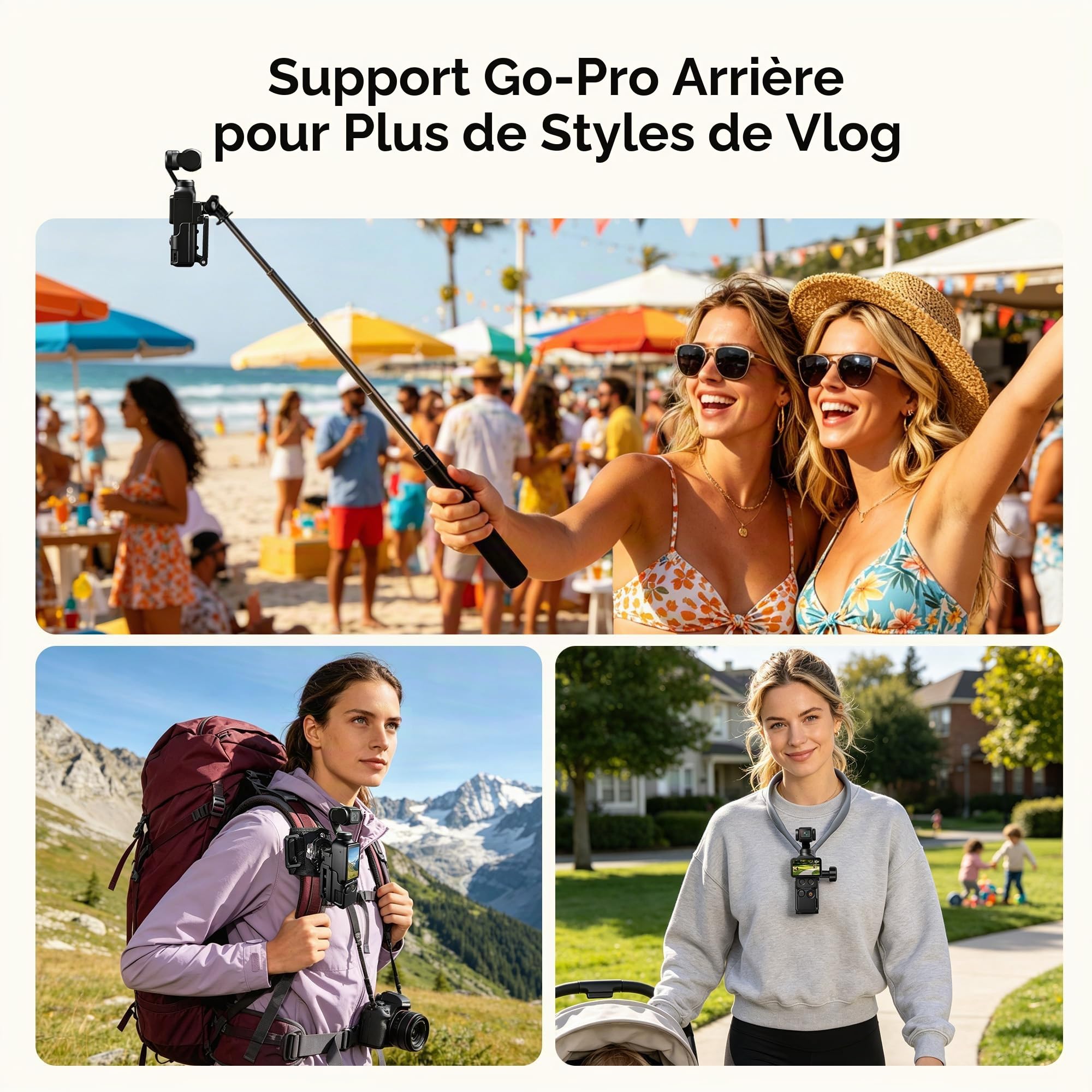 AMAZEAR Support magnétique pour DJI Osmo Pocket 4/3, Accessoire Pocket4/3, Adaptateur d'extension magnétique, Support de boîtier à succion Aimant sur Bureau, Surface Verticale, Ajustable à 180°