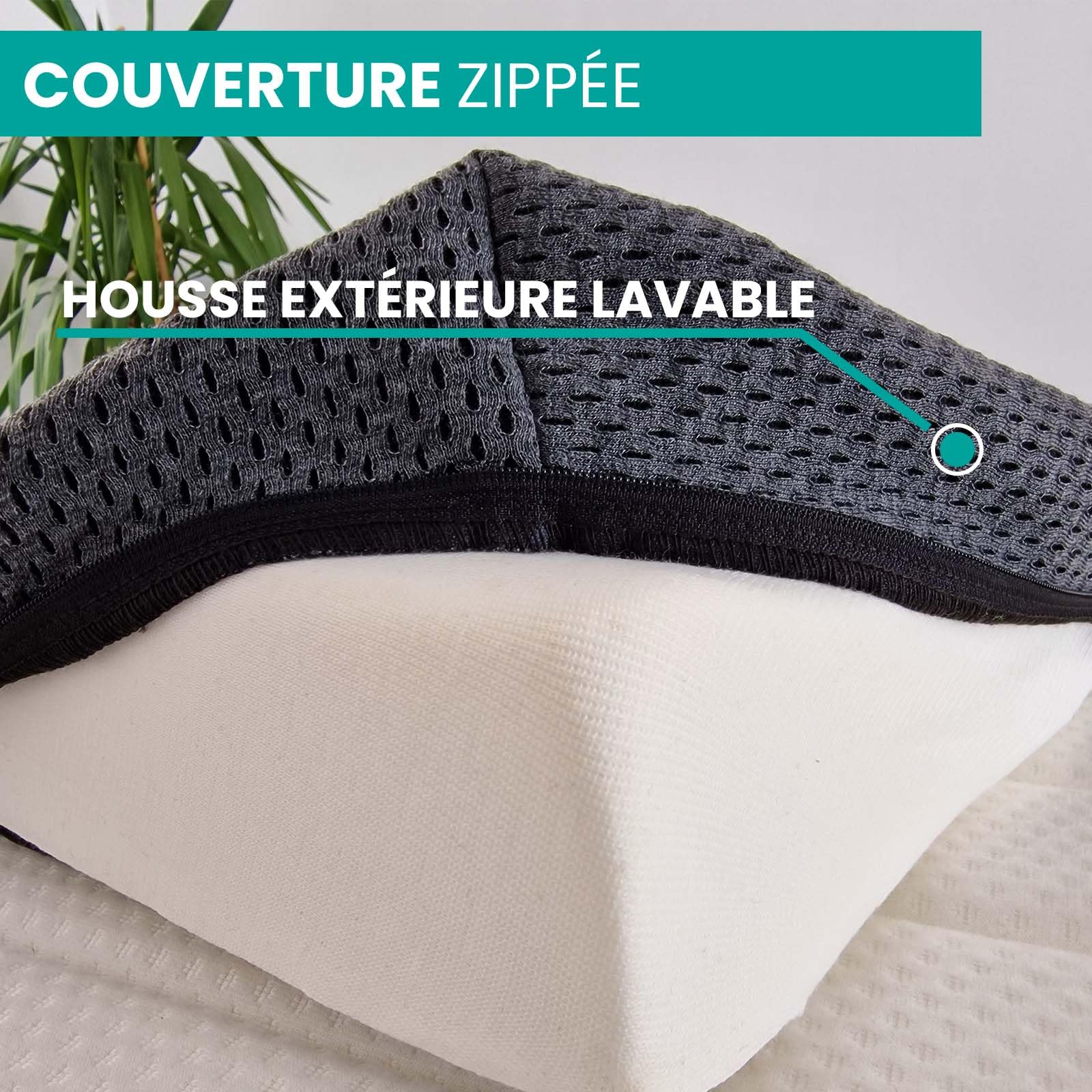 Coussin Anti Escarres Fessier 42x42x8 - Mémoire Forme 60kg m/3 + Coussin Coccyx + Coussin Fauteuil Roulant - Coussin Orthopédique Fessier - Double Housse Lavable