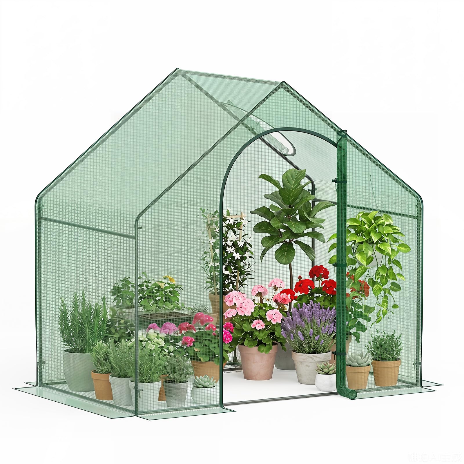 GYMAX Serre de Jardin 183 x 99 x 166 cm, Mini Serre en Tissu PE