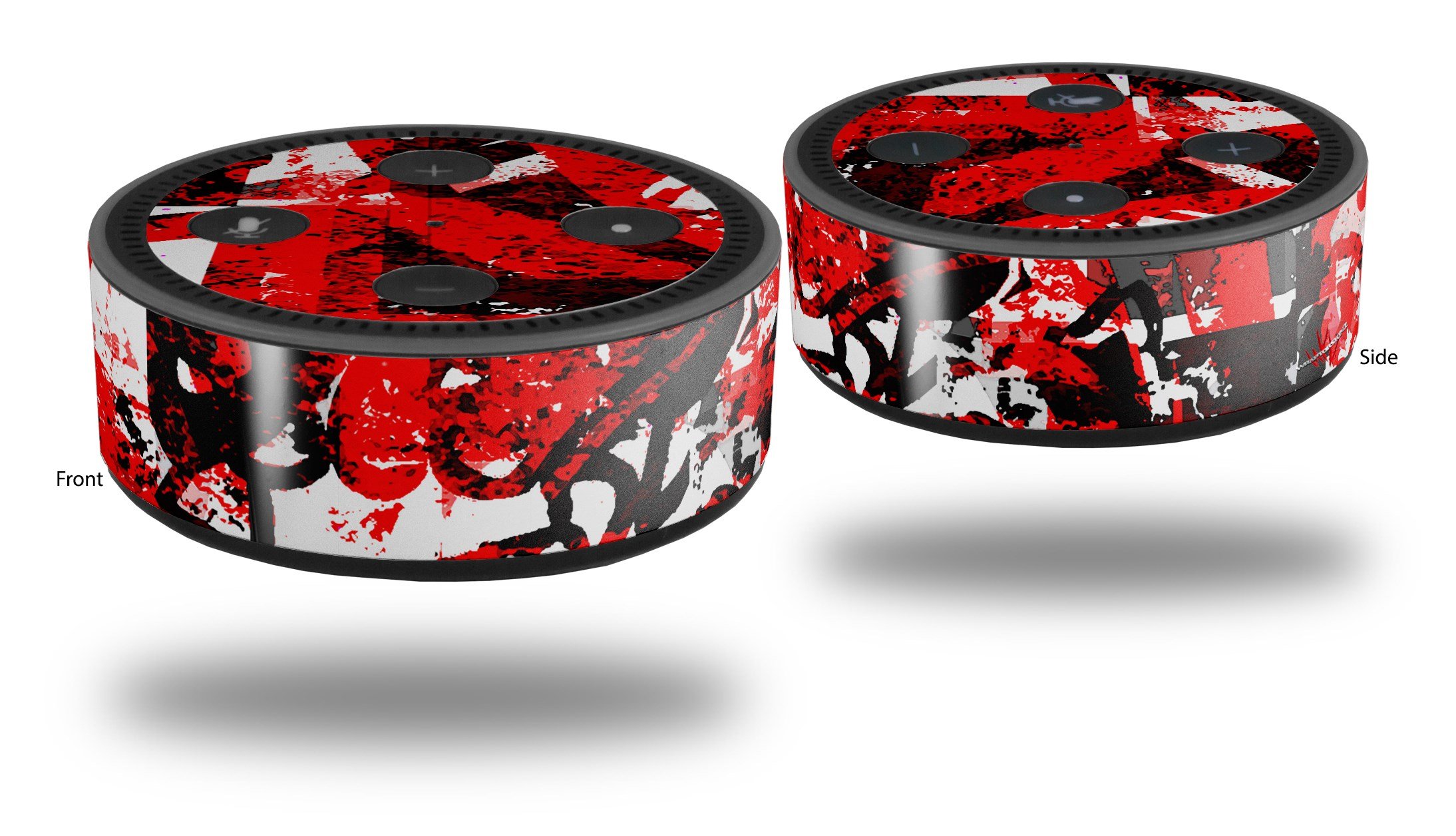 Skin Wrap Decal Set 2 Pack for Amazon Echo Dot 2 - Red Graffiti (2nd Generation ONLY - Echo NOT Included)