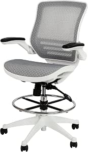 Source Flash Furniture id-Back Blue esh Ergonoic Drafting Chair with Flip-Up