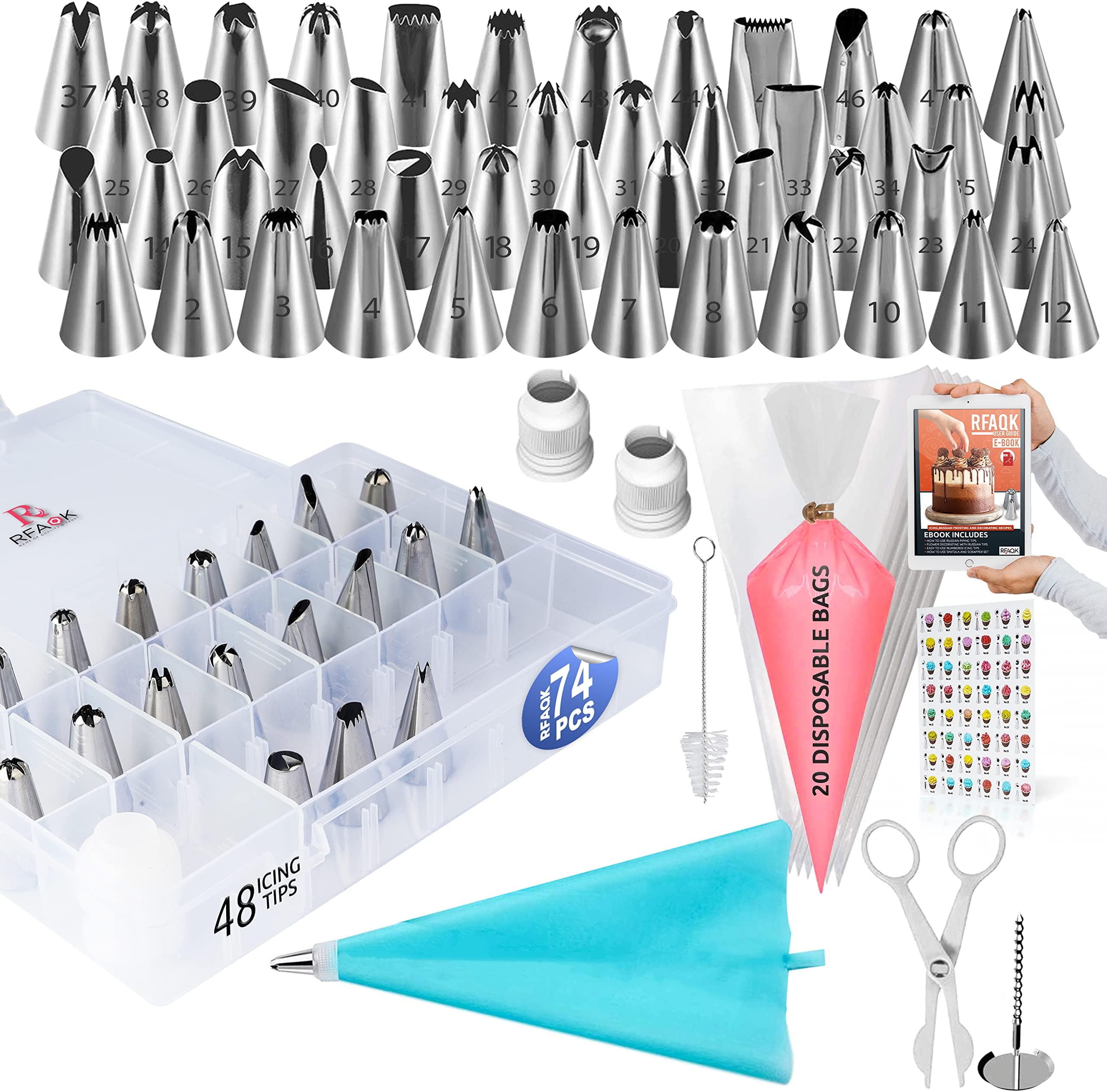 Douilles Décoration Gâteaux Acier Inoxydable Argenté - Lot De 6 Pièces - Modèle D66