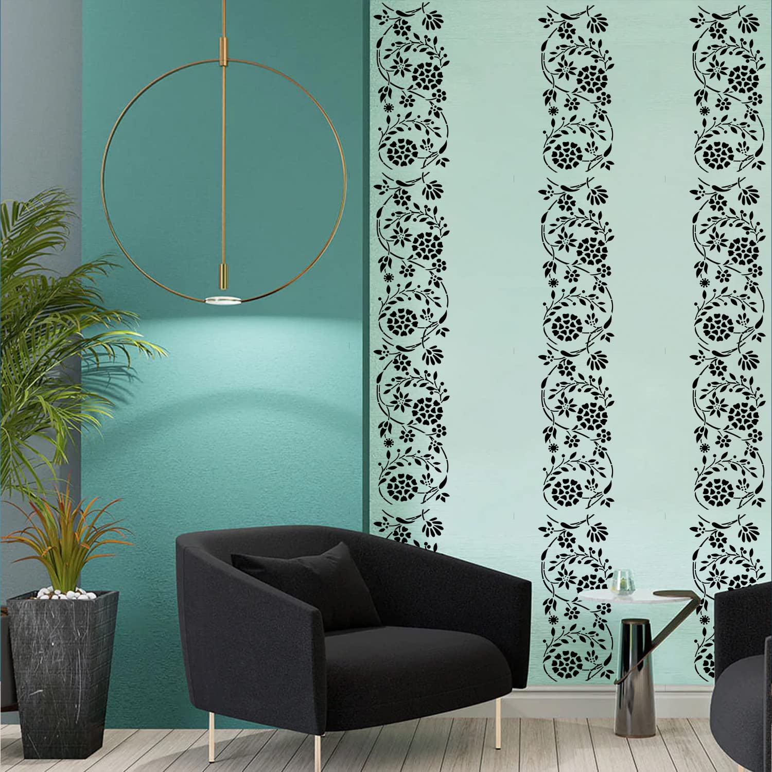 Kayra Decor Stencil for Wall Painting - Swirl Floral Design Pack of 1, 16 inch x 24 inch - (KHS400) (B079NCDFCF) Amazon Price History, Amazon Price Tracker