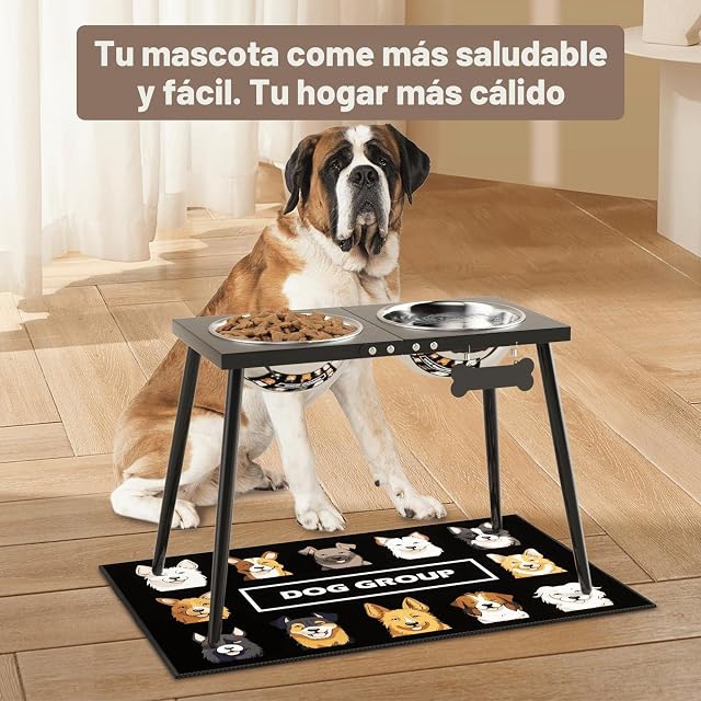 Foto 7 de 7 de ADENGL Cuencos elevados de metal para perros, soporte elevado de 17 pulgadas de alto