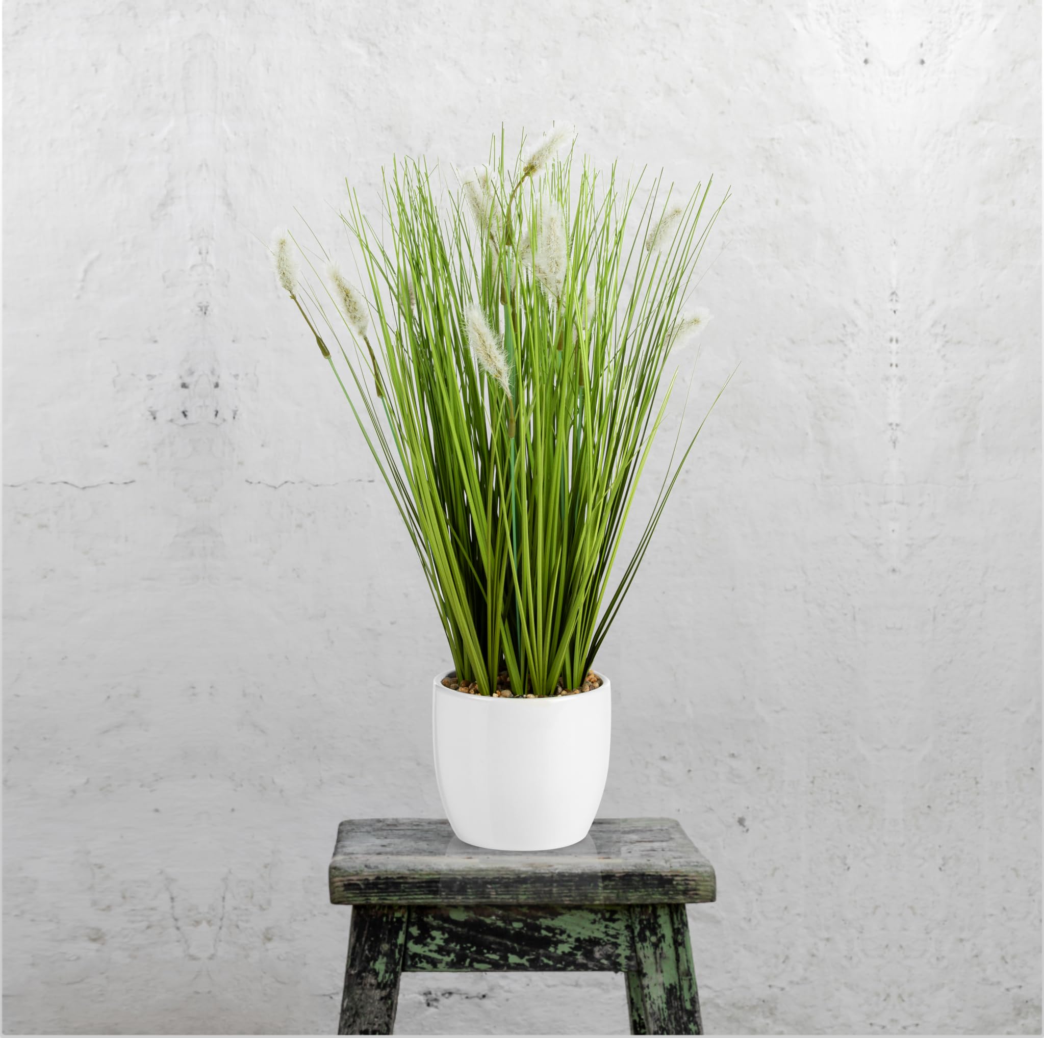 Amazon.de: PASCH Kunstgras in weiem Keramiktopf (42cm): Grser knstlich  | Knstliches Gras | Kunstpflanze Gras | Dekogras | Kunstpflanzen wie echt  | Knstliche Pflanzen im Topf