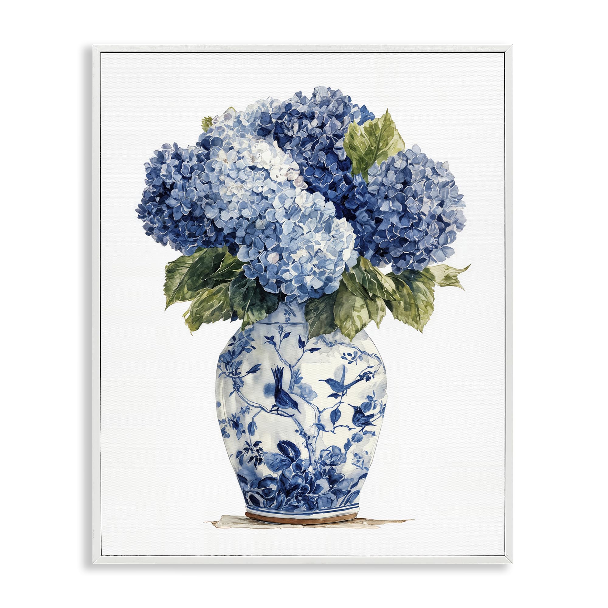 'Blue Hydrangeas in Porcelain'| Framed Giclee Art