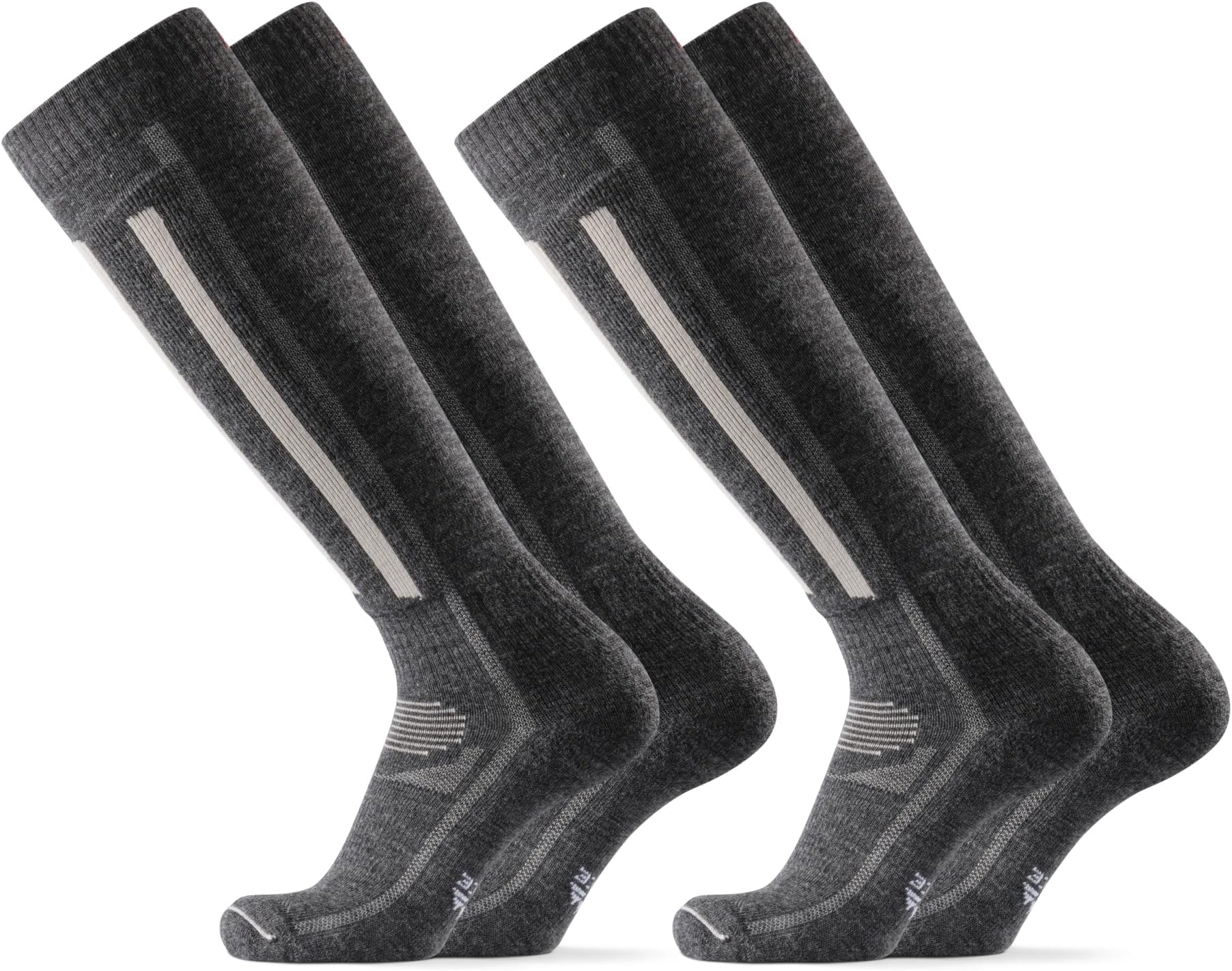 Merino Wool Thermal Ski Socks, Shin Padding, Warm, for Men & Women 1 Pack