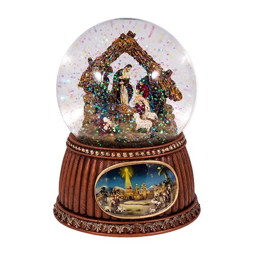 Roman Christmas Nativity 100MM Musical Snow Globe Glitterdome - Plays