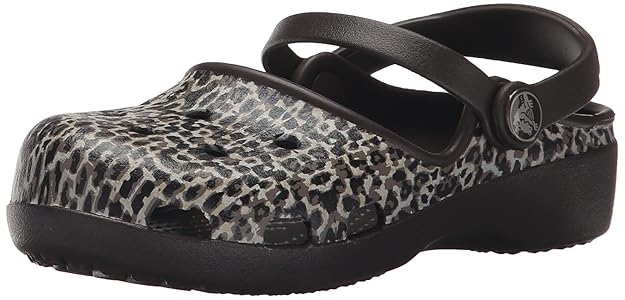 white crocs leopard strap
