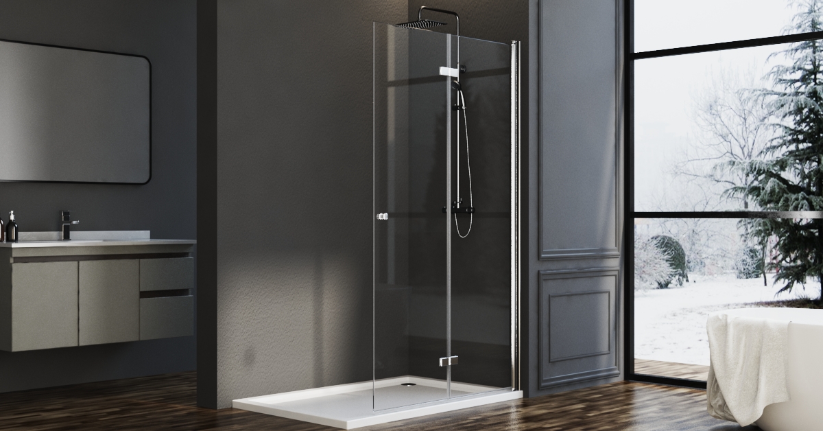 Goezes Eckduschkabine Mit Falttür, 100x120x185 Cm – Beidseitig Faltbar, 5mm ESG Glas, Silber