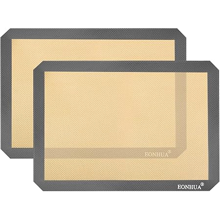 Silicone Baking Mats Large Macaron Baking Mat Nonstick Reusable Baking Mats 16.5X11.6in Set of 2 (Grey)